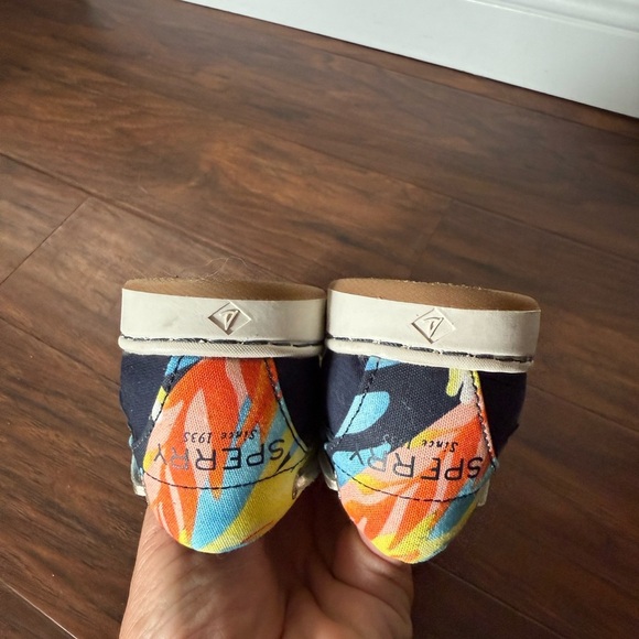 Sperry Women's Starfish Textile and Leather Navy and Coral Flats-Size 6.5 - Picture 5 of 11